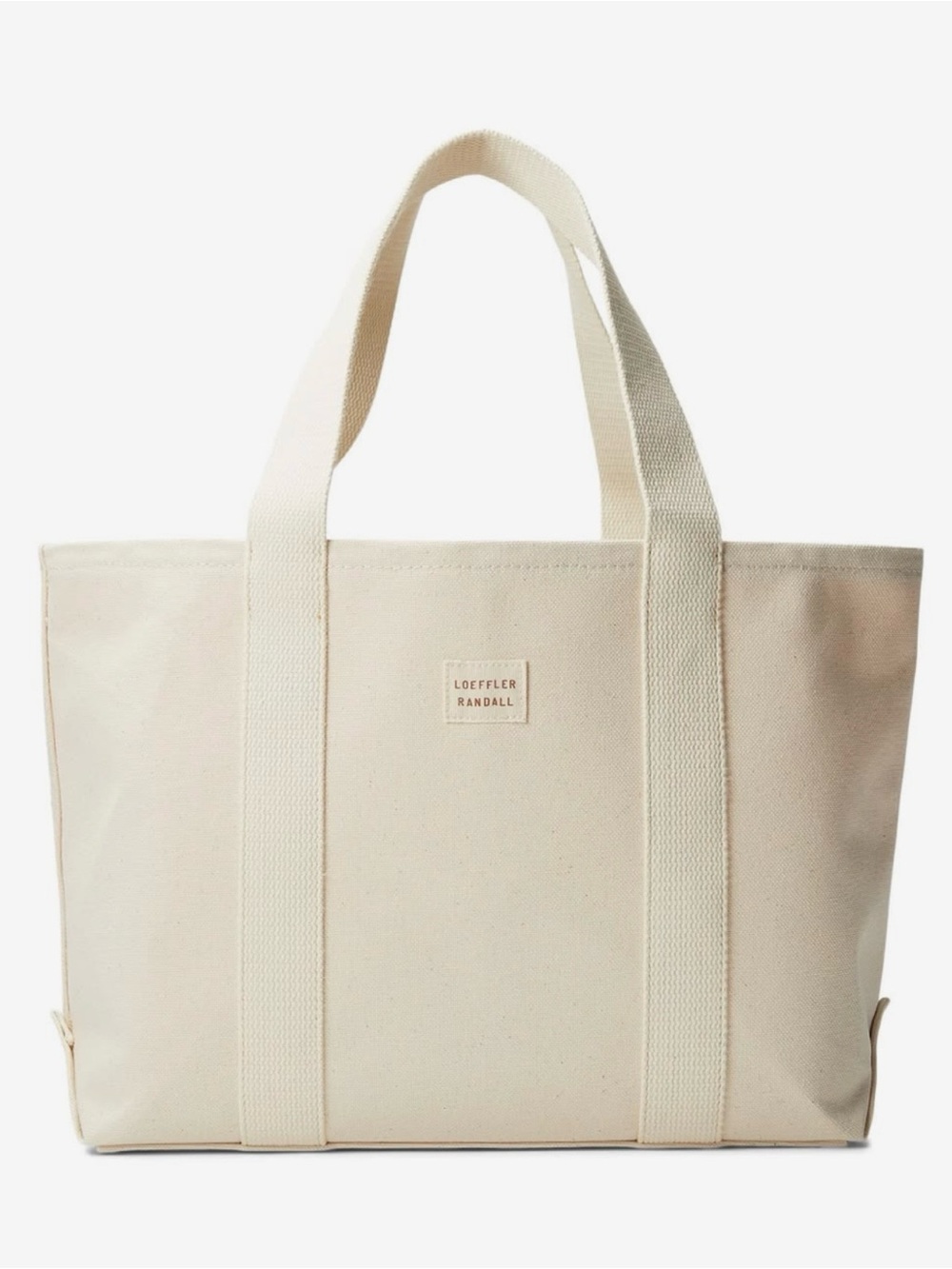 Loeffler Randall Cream Canvas Tote with Wide Straps